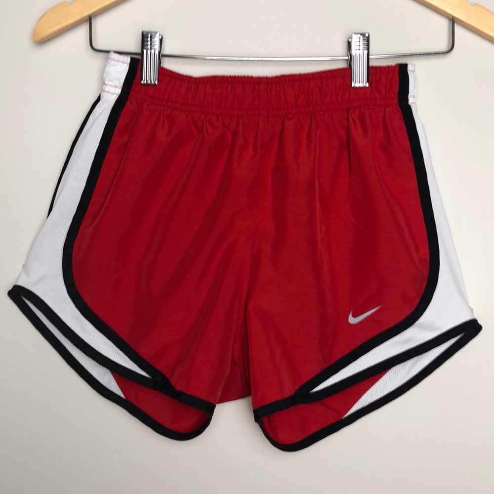Nike red running shorts